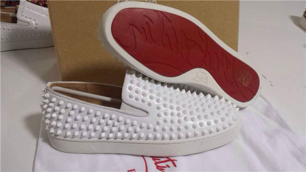 Super Max Perfect Christian Louboutin Roller-Boat Men's Flat White(with receipt)