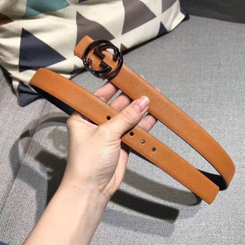 Super Perfect Quality G women Belts(100% Genuine Leather,steel Buckle)-397