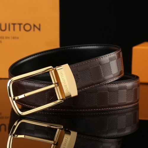Super Perfect Quality LV Belts(100% Genuine Leather Steel Buckle)-2074