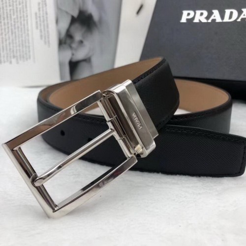Super Perfect Quality Prada Belts(100% Genuine Leather,Reversible Steel Buckle)-053