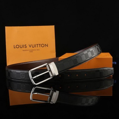 Super Perfect Quality LV Belts(100% Genuine Leather Steel Buckle)-2340