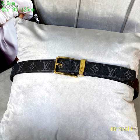 Super Perfect Quality LV Belts(100% Genuine Leather Steel Buckle)-2387
