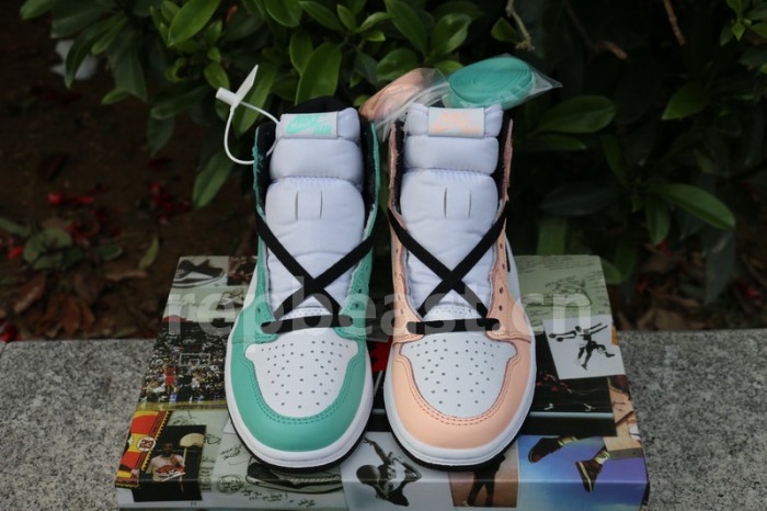 Authentic Air Jordan 1 Pink Green