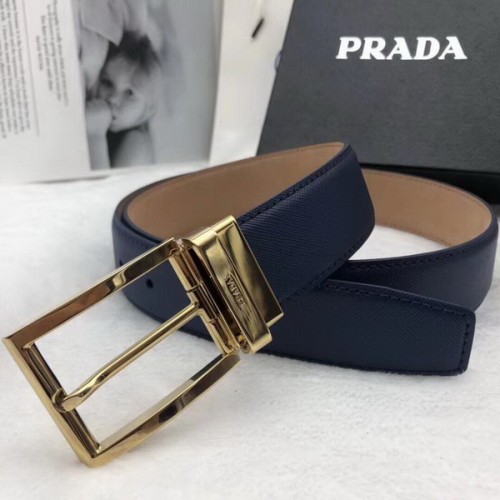 Super Perfect Quality Prada Belts(100% Genuine Leather,Reversible Steel Buckle)-049
