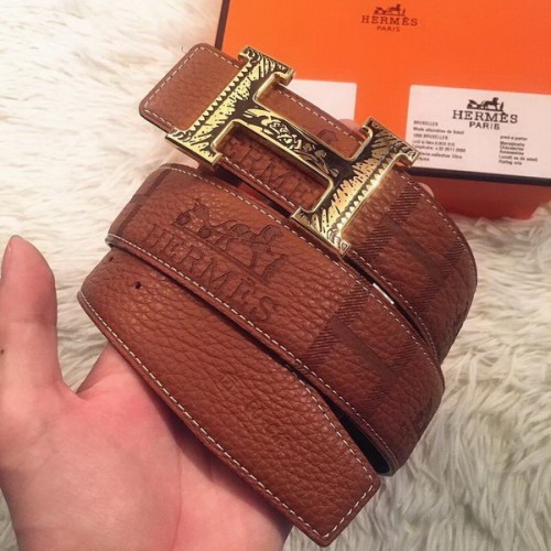 Super Perfect Quality Hermes Belts(100% Genuine Leather,Reversible Steel Buckle)-355