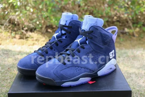 Authentic Air Jordan 6 UNC Championship PE Navy