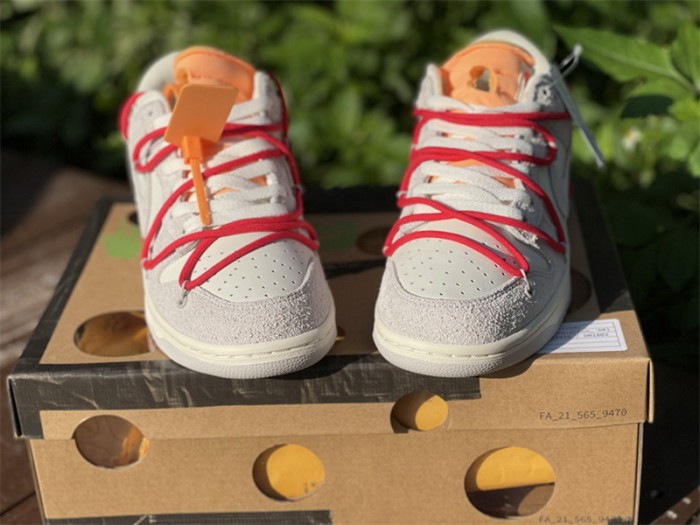 Authentic OFF-WHITE x Nike Dunk Low “The 50”  DJ0950 103