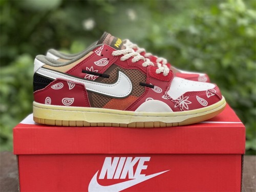 Authentic Nike Dunk Scrap Low Red