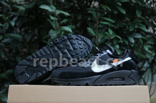 Authentic OFF-WHITE x Nike Air Max 90 Black GS