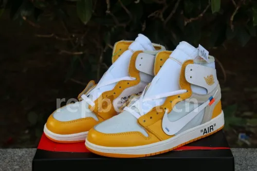 Authentic Off White x Air Jordan 1 White Yellow