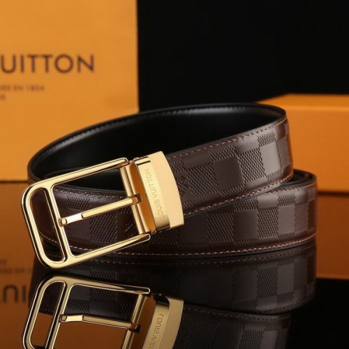 Super Perfect Quality LV Belts(100% Genuine Leather Steel Buckle)-2339