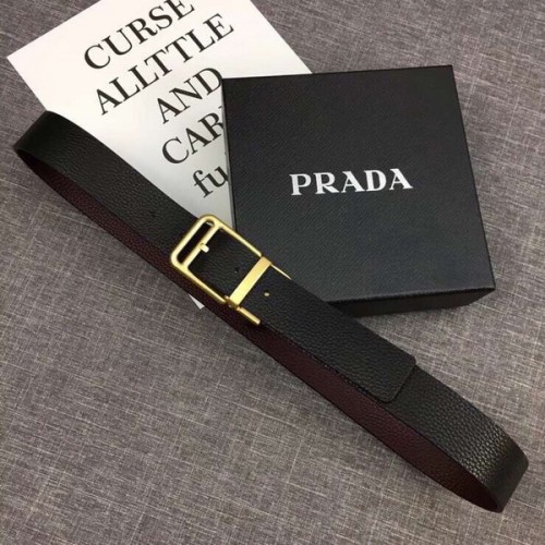 Super Perfect Quality Prada Belts(100% Genuine Leather,Reversible Steel Buckle)-036