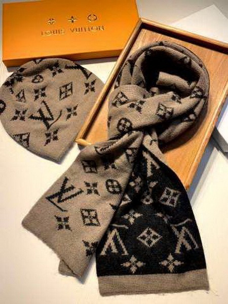 LV Wool Cap Scarf AAA-085