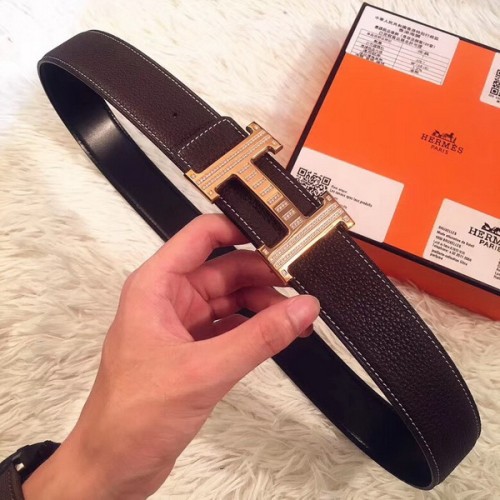 Super Perfect Quality Hermes Belts(100% Genuine Leather,Reversible Steel Buckle)-416