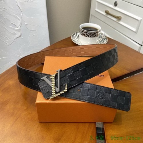 Super Perfect Quality LV Belts(100% Genuine Leather Steel Buckle)-2758