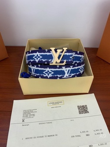 Super Perfect Quality LV Belts(100% Genuine Leather Steel Buckle)-2076
