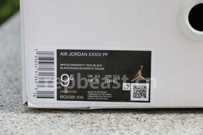 Authentic Air Jordan 34 “Bred”