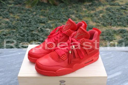 Authentic Air Jordan 4 “Red Louis Vuitton Don”