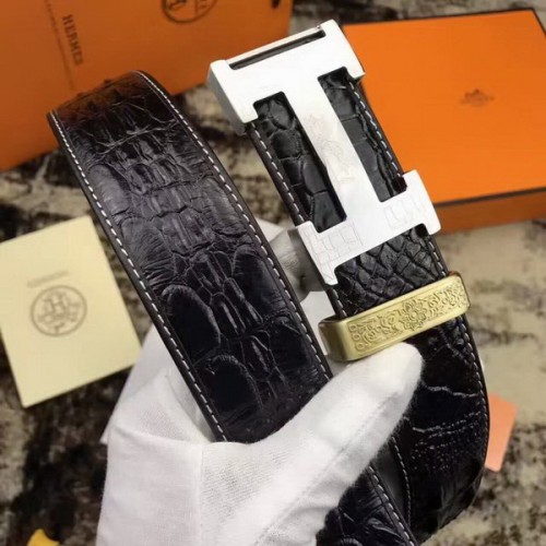 Super Perfect Quality Hermes Belts(100% Genuine Leather,Reversible Steel Buckle)-074