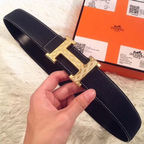 Super Perfect Quality Hermes Belts(100% Genuine Leather,Reversible Steel Buckle)-413