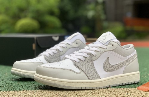 Authentic Air Jordan 1 Low PRM Elephant Print