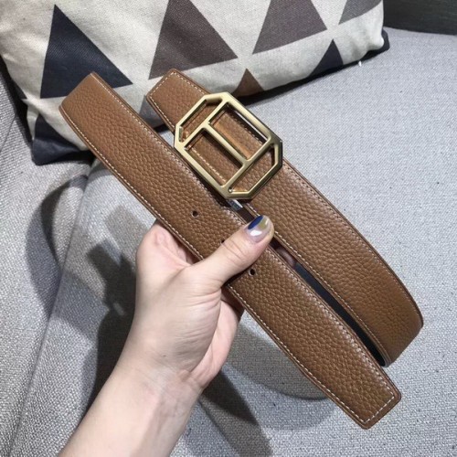Super Perfect Quality Hermes Belts(100% Genuine Leather,Reversible Steel Buckle)-616