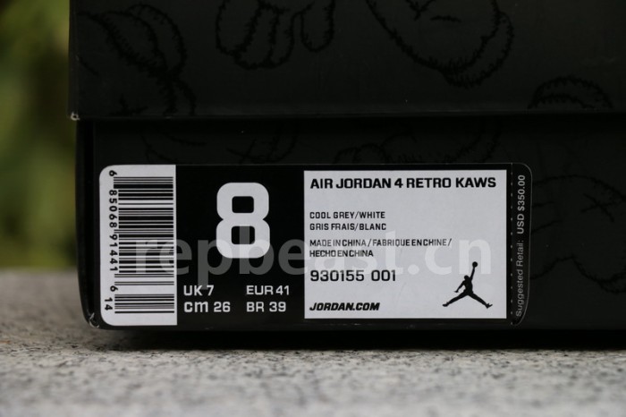 Authentic Kaws x Air Jordan 4 Black