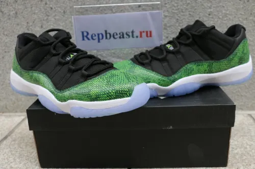Authentic Air Jordan 11 Low “Green Snakeskin”Shoes