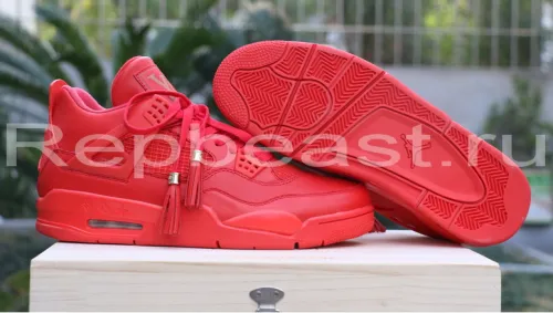 Authentic Air Jordan 4 “Red Louis Vuitton Don”