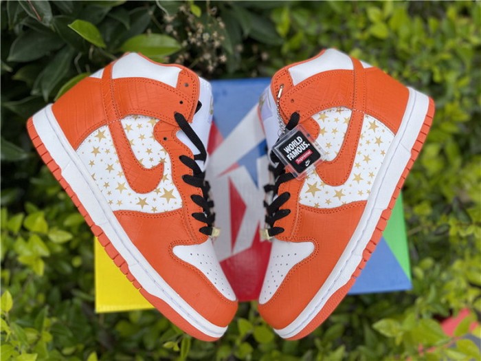 Authentic Supreme x Nike SB Dunk High”Stars Orange”