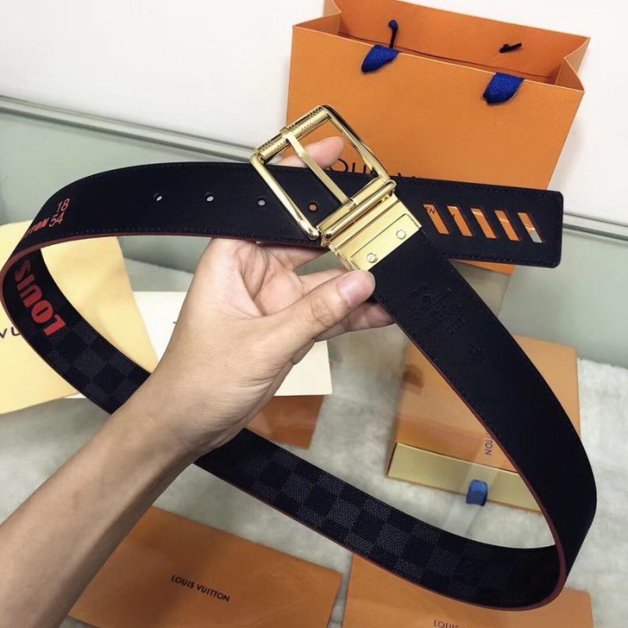 Super Perfect Quality LV Belts(100% Genuine Leather Steel Buckle)-1340