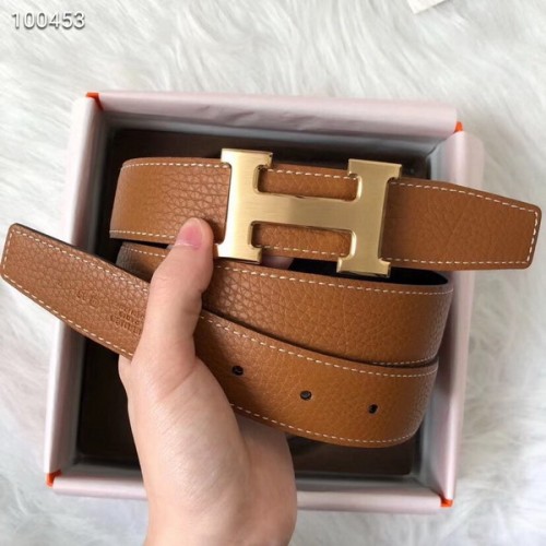 Super Perfect Quality Hermes Belts(100% Genuine Leather,Reversible Steel Buckle)-477