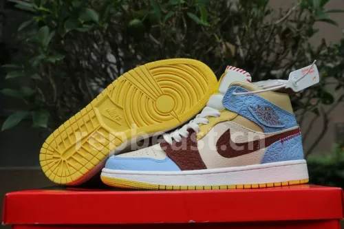 Authentic Maison Chateau Rouge x Air Jordan 1 High Mid GS