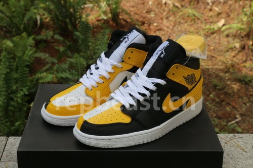 Authentic Air Jordan 1  “Homage To Home” Black Yellow