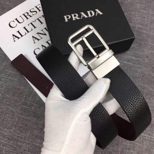 Super Perfect Quality Prada Belts(100% Genuine Leather,Reversible Steel Buckle)-037