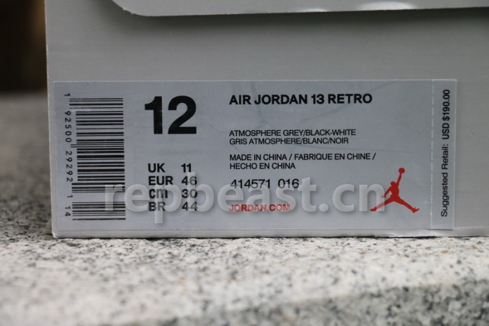 Auhentic Air Jordan 13  Atmosphere Grey 