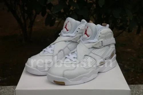 Authentic Air Jordan 8 OVO White