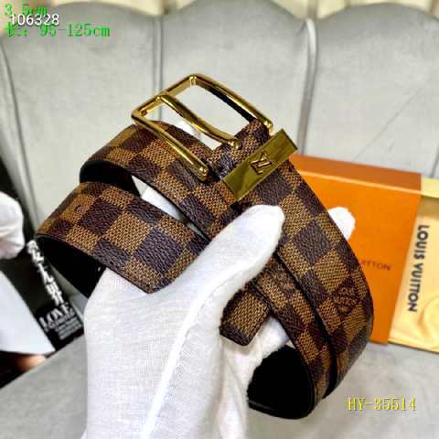 Super Perfect Quality LV Belts(100% Genuine Leather Steel Buckle)-2392