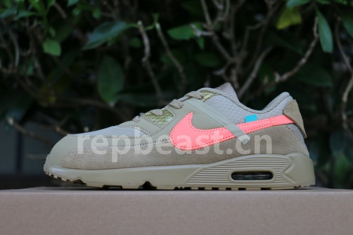 Authentic OFF-WHITE x Nike Air Max 90 “Desert Ore” Kids Shoes