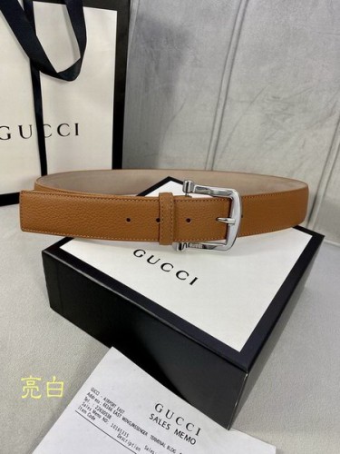 Super Perfect Quality G Belts(100% Genuine Leather,steel Buckle)-3754