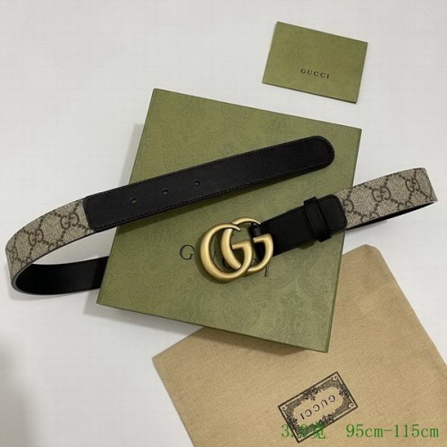 Super Perfect Quality G Belts(100% Genuine Leather,steel Buckle)-3366