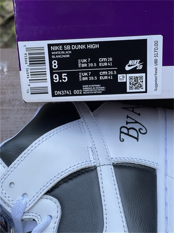 Authentic Supreme x Nike SB Dunk High QS “By Any Means”White Black