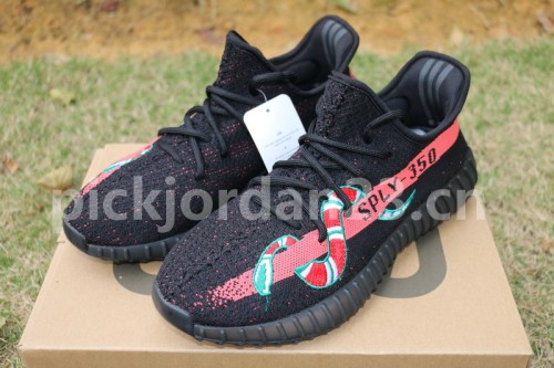 Authentic Yeezy 350 Boost V2 Black Red X G