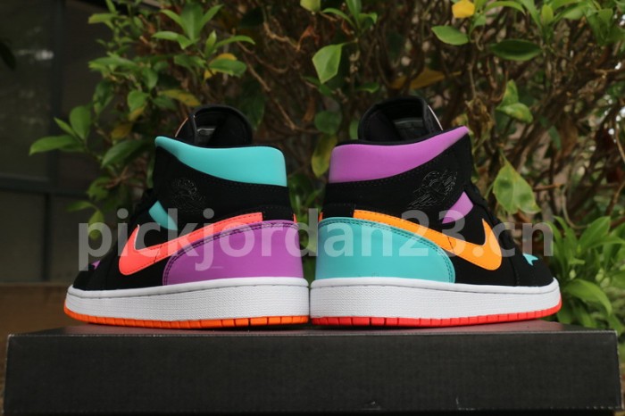 Authentic Air Jordan 1 Mid Black Total Orange