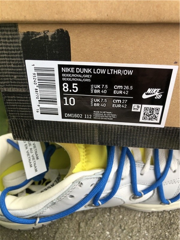 Authentic Off White x Nike Dunk Low The 50 Grey