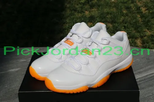 Authentic Air Jordan 11 Low White / Citrus 2015