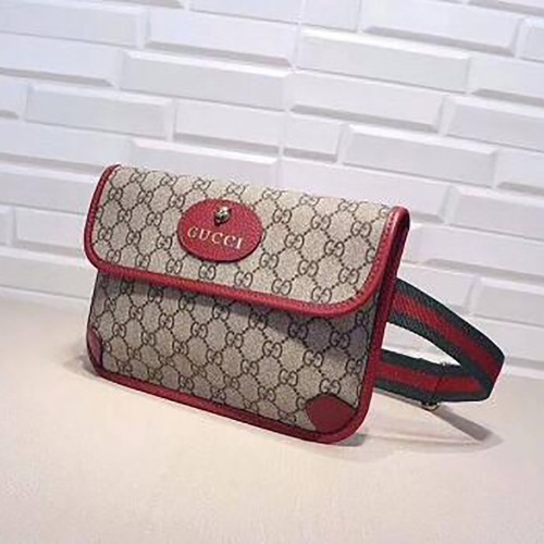 G Neo Vintage Canvas Belt Bag(Red Leather)