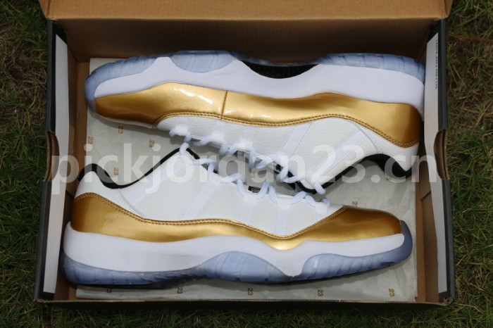 Authentic Air Jordan 11 Low “Metallic Gold”