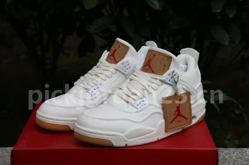 Authentic Levi’s x Air Jordan 4 White