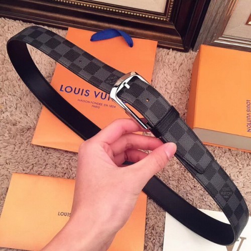 Super Perfect Quality LV Belts(100% Genuine Leather Steel Buckle)-1885